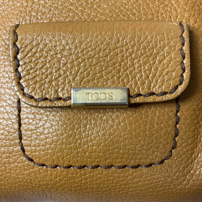 TOD'S Hand Shoulder Bag Tote Purse Mini Boston Leather Brown Authentic