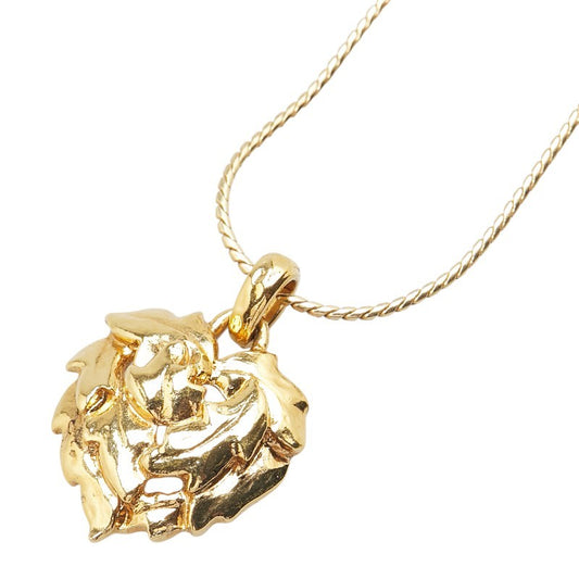 Saint Laurent Necklace Pendant YSL Cassandra Gold Authentic