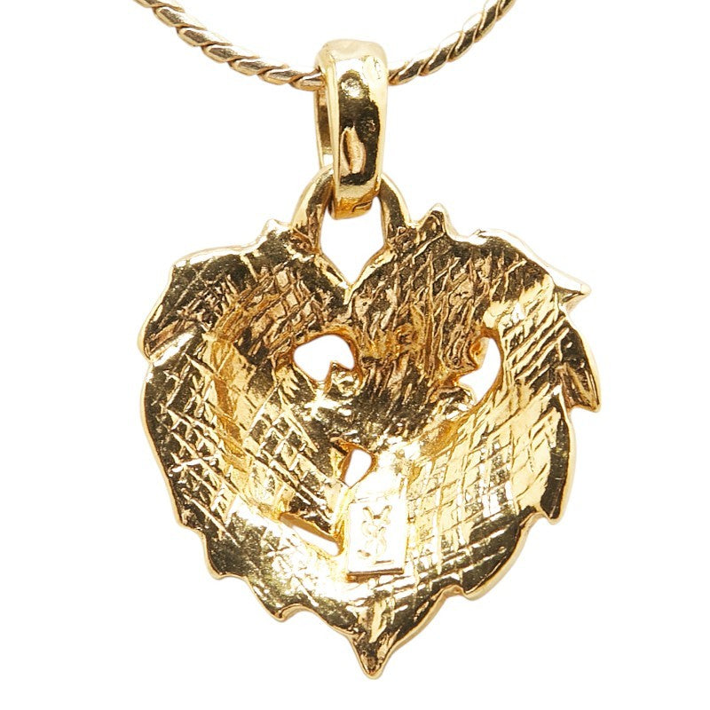 Saint Laurent Necklace Pendant YSL Cassandra Gold Authentic