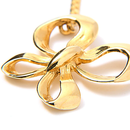 Saint Laurent Necklace Pendant Ribbon motif YSL Cassandra GP Gold Authentic
