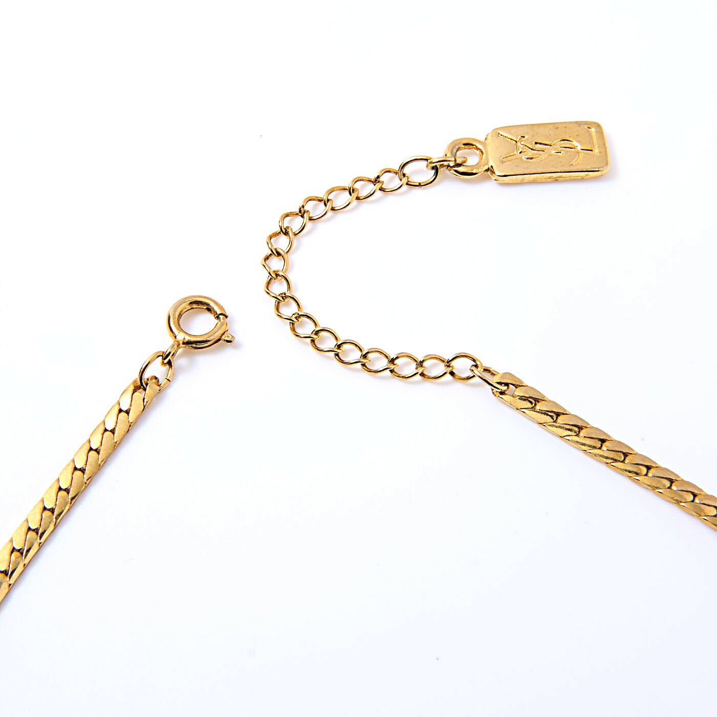 Saint Laurent Necklace Pendant Ribbon motif YSL Cassandra GP Gold Authentic