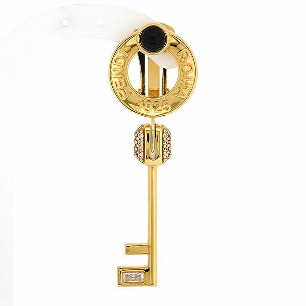 FENDI Earrings Key GP Gold Women Accessory Authentic