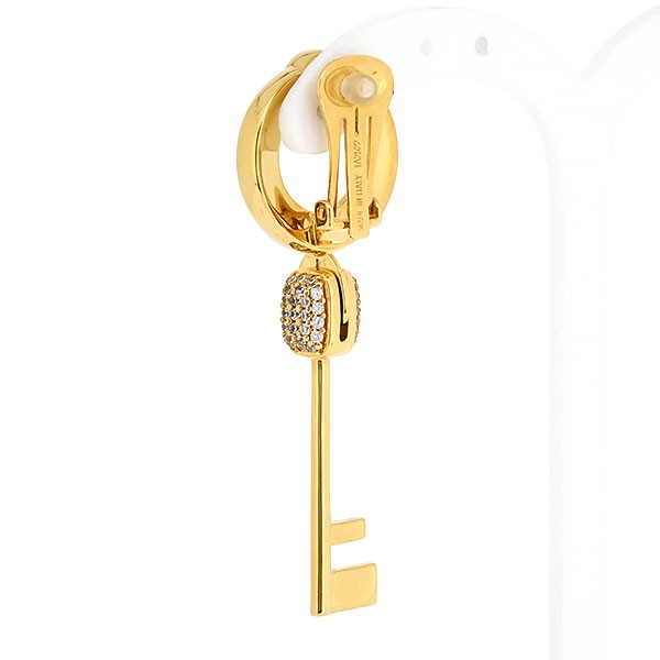 FENDI Earrings Key GP Gold Women Accessory Authentic
