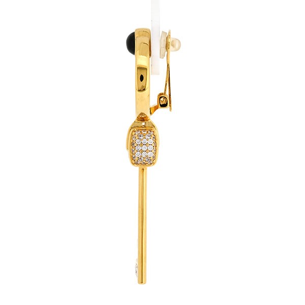 FENDI Earrings Key GP Gold Women Accessory Authentic