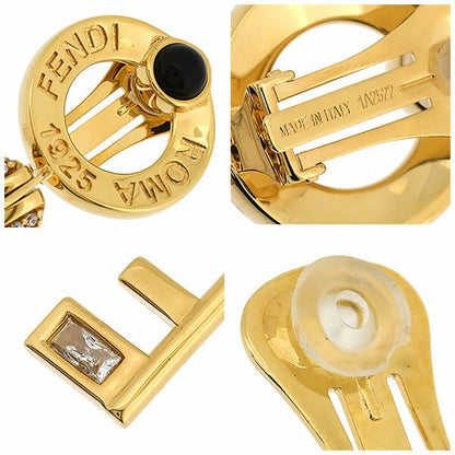 FENDI Earrings Key GP Gold Women Accessory Authentic