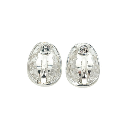 Saint Laurent Earrings YSL Cassandra Silver Authentic