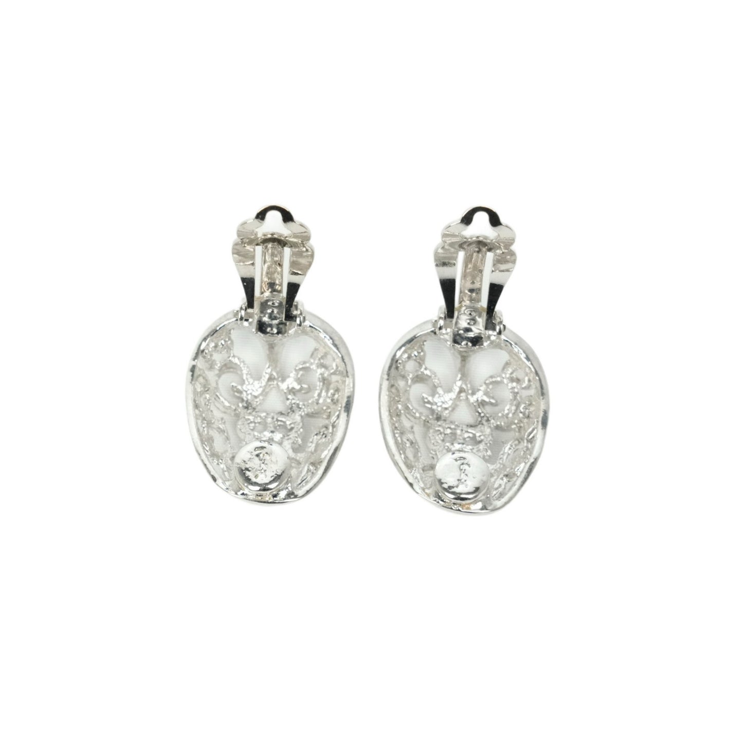 Saint Laurent Earrings YSL Cassandra Silver Authentic