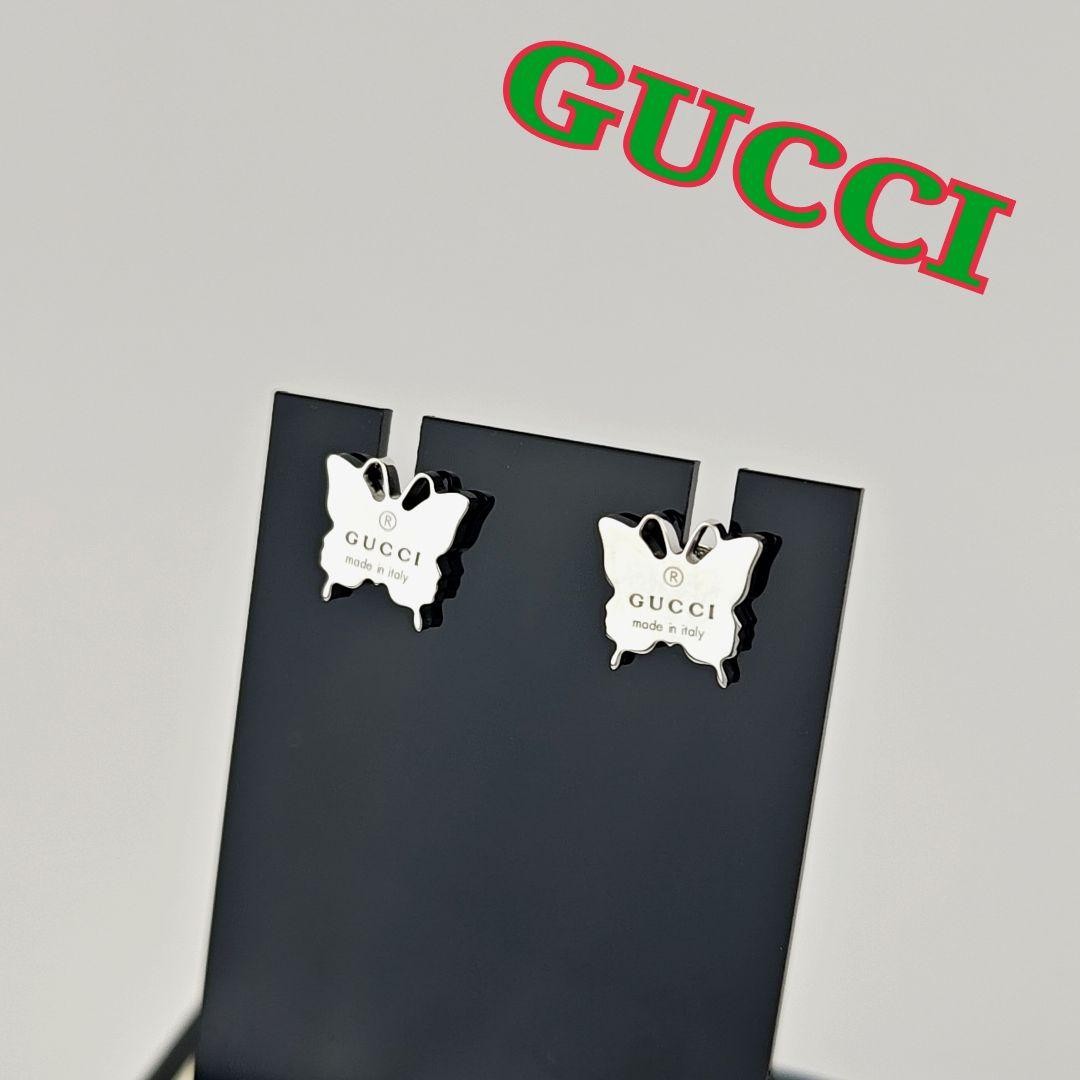 GUCCI Earrings Butterfly Silver 925 Women Accessory Authentic