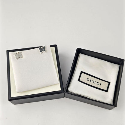 GUCCI Earrings Butterfly Silver 925 Women Accessory Authentic