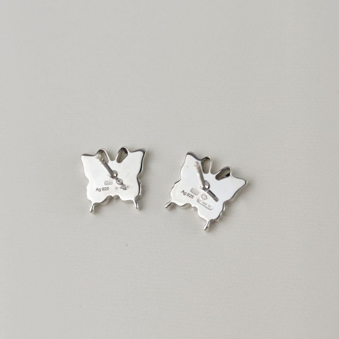 GUCCI Earrings Butterfly Silver 925 Women Accessory Authentic