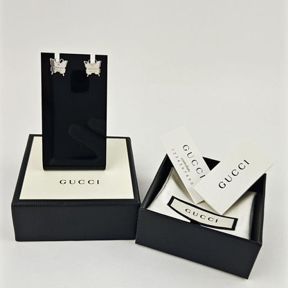 GUCCI Earrings Butterfly Silver 925 Women Accessory Authentic