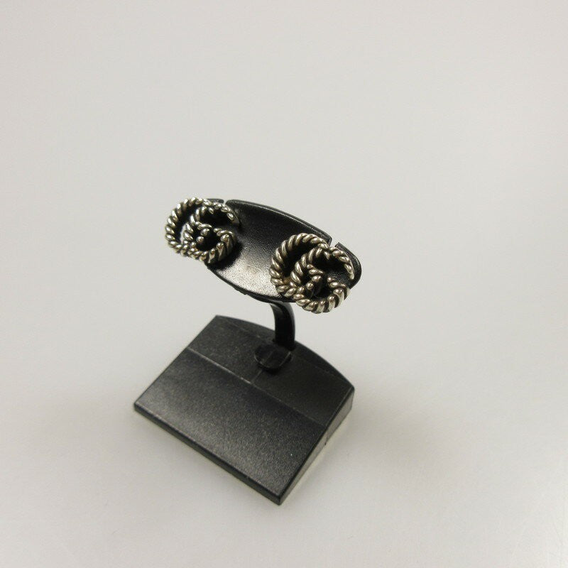 GUCCI Earrings Double G Silver Unisex Accessory Authentic