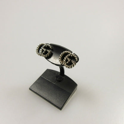 GUCCI Earrings Double G Silver Unisex Accessory Authentic