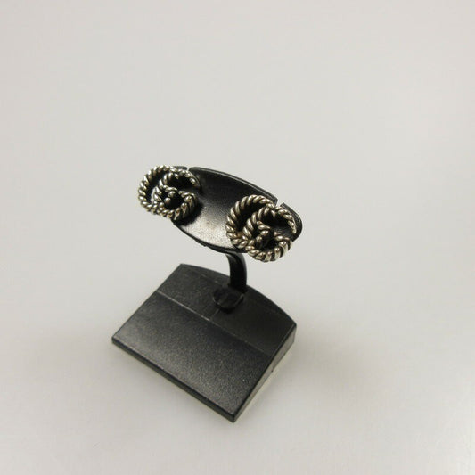 GUCCI Earrings Double G Silver Unisex Accessory Authentic