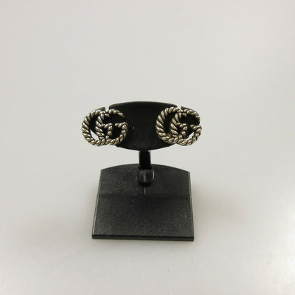 GUCCI Earrings Double G Silver Unisex Accessory Authentic