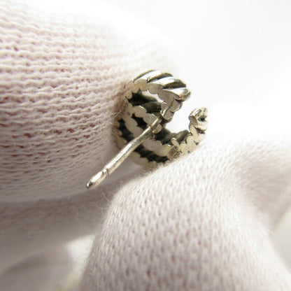 GUCCI Earrings Double G Silver Unisex Accessory Authentic