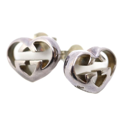 GUCCI Earrings Interlocking G Heart Silver 925 Women Accessory Authentic