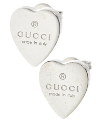 GUCCI Earrings Heart Silver 925 Women Accessory Authentic
