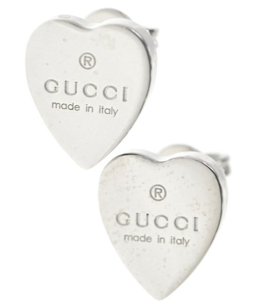 GUCCI Earrings Heart Silver 925 Women Accessory Authentic