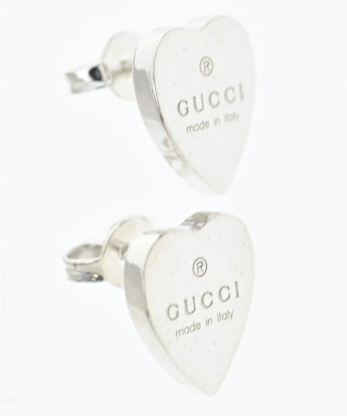 GUCCI Earrings Heart Silver 925 Women Accessory Authentic