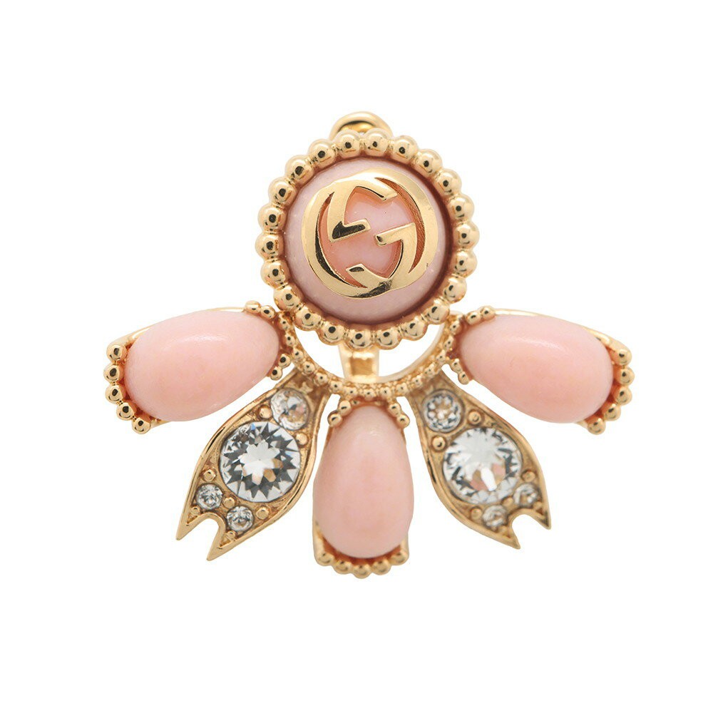 GUCCI Single Earring Interlocking G 2way Pink Women Accessory Authentic
