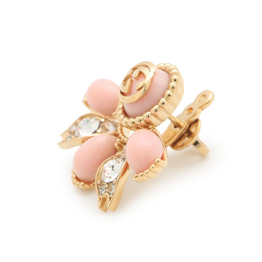 GUCCI Single Earring Interlocking G 2way Pink Women Accessory Authentic