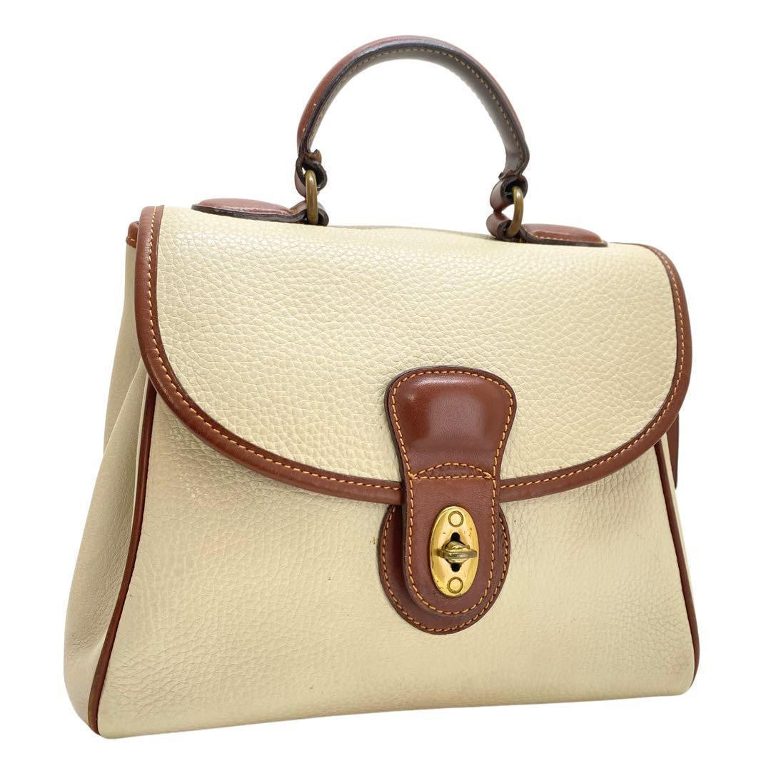 COACH Hand Bag Tote Purse Old 4226 Leather White Authentic