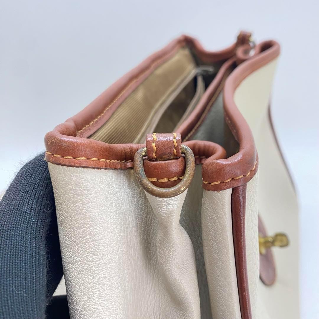 COACH Hand Bag Tote Purse Old 4226 Leather White Authentic