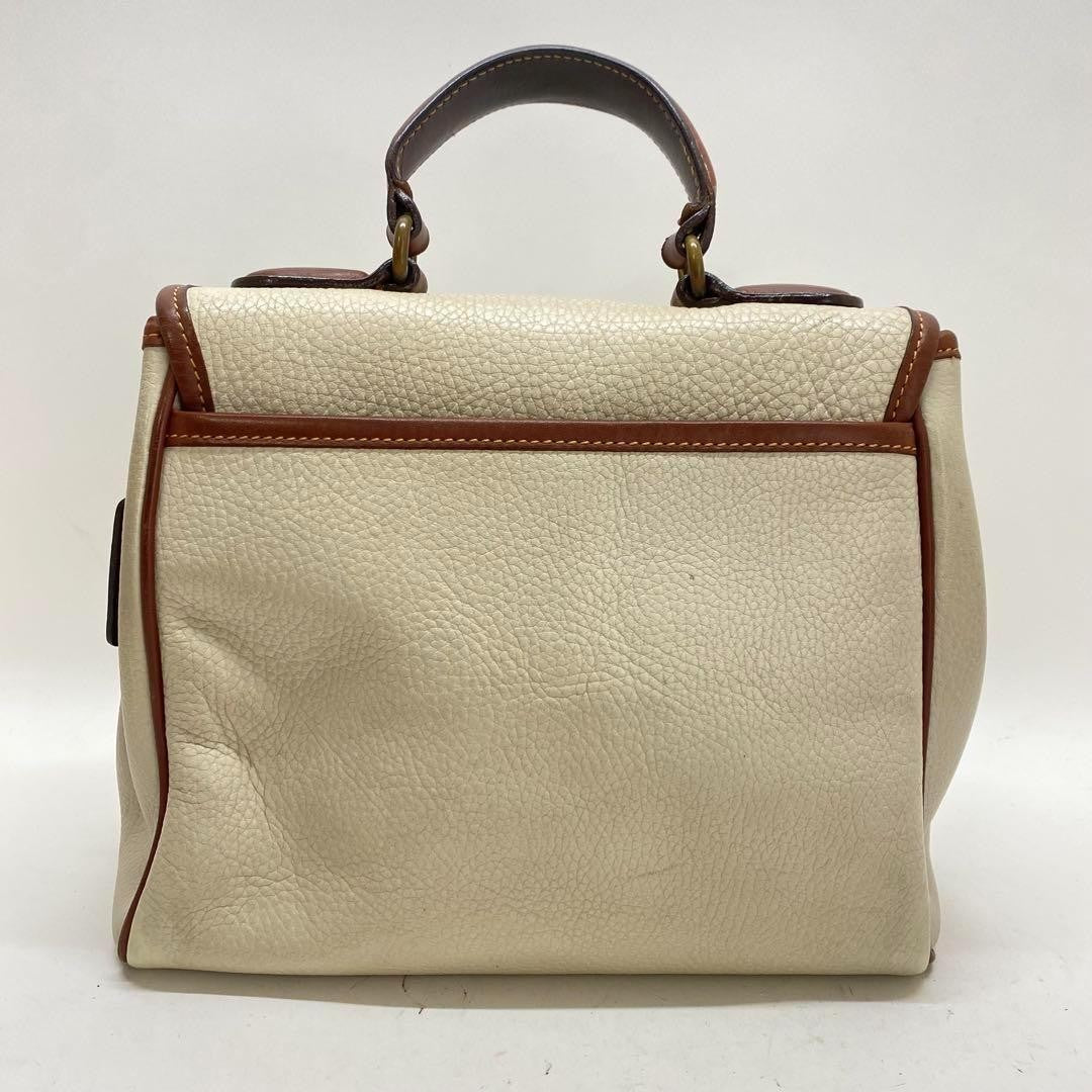 COACH Hand Bag Tote Purse Old 4226 Leather White Authentic