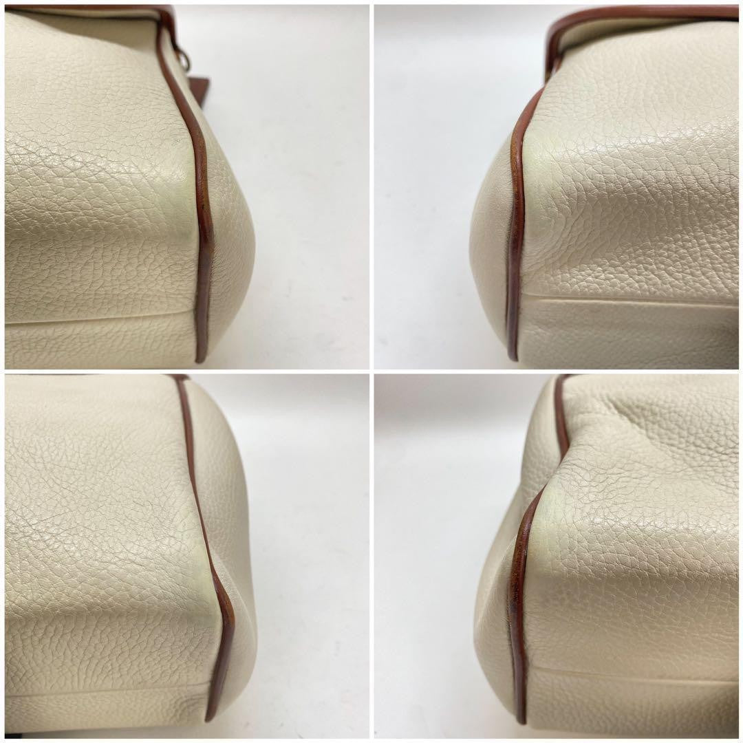 COACH Hand Bag Tote Purse Old 4226 Leather White Authentic