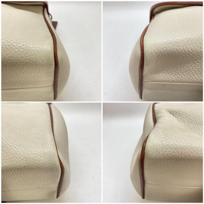 COACH Hand Bag Tote Purse Old 4226 Leather White Authentic