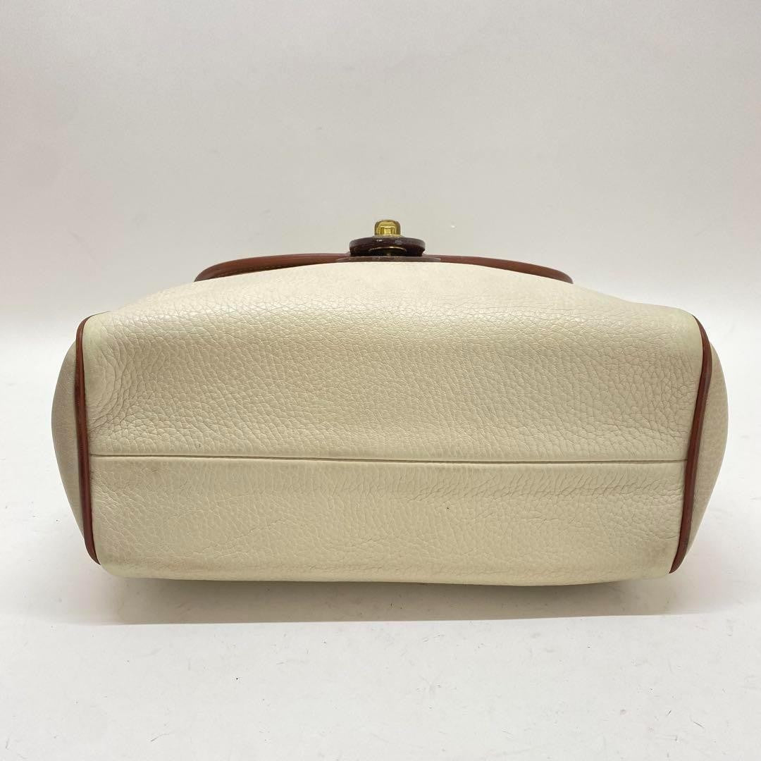 COACH Hand Bag Tote Purse Old 4226 Leather White Authentic