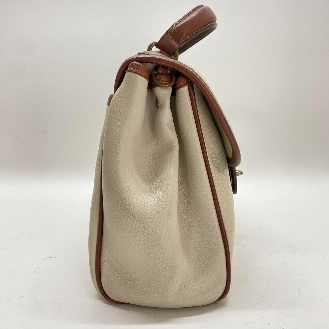 COACH Hand Bag Tote Purse Old 4226 Leather White Authentic