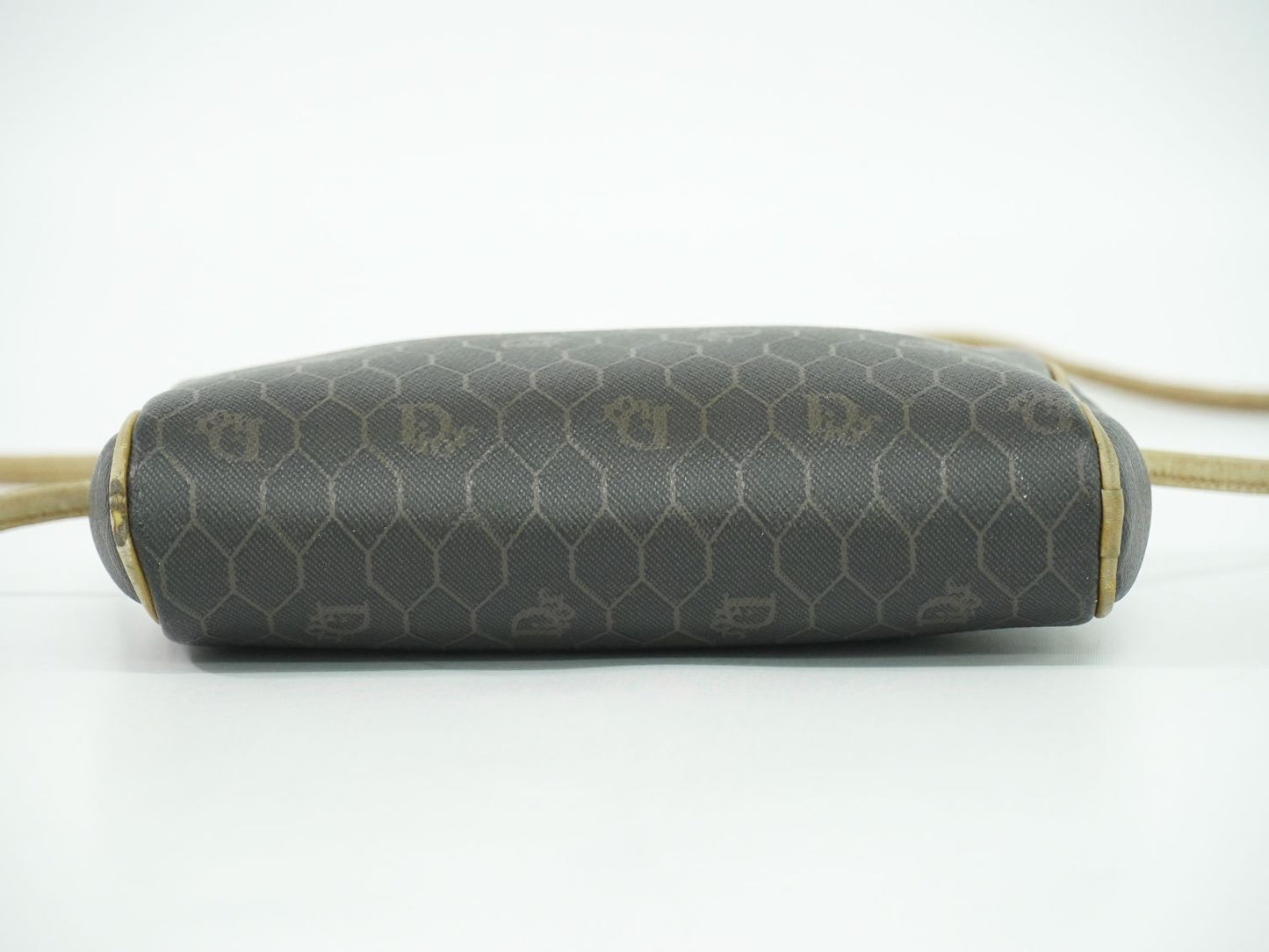 Christian Dior Shoulder Bag Purse Honeycomb PVC Black Authentic