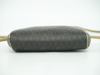 Christian Dior Shoulder Bag Purse Honeycomb PVC Black Authentic