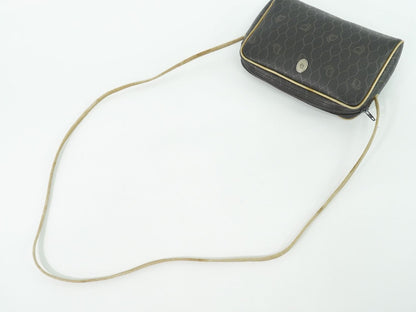 Christian Dior Shoulder Bag Purse Honeycomb PVC Black Authentic