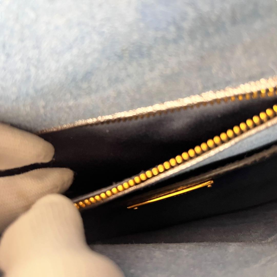 MIU MIU Shoulder bag denim gold Logo Women's Authentic Used
