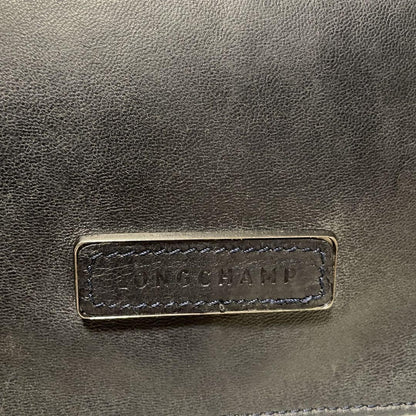 Longchamp shoulder bag Purse kate moss Navy Leather Authentic Used Women's