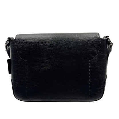 Longchamp shoulder bag Purse Black Leather Women's  Authentic Used