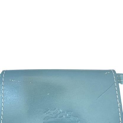 Longchamp handbag Purse light blue Nylon Leather Authentic Used Women's