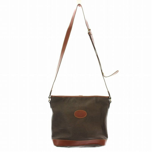 MULBERRY Shoulder Bag Purse PVC Leather Khaki Brown Authentic