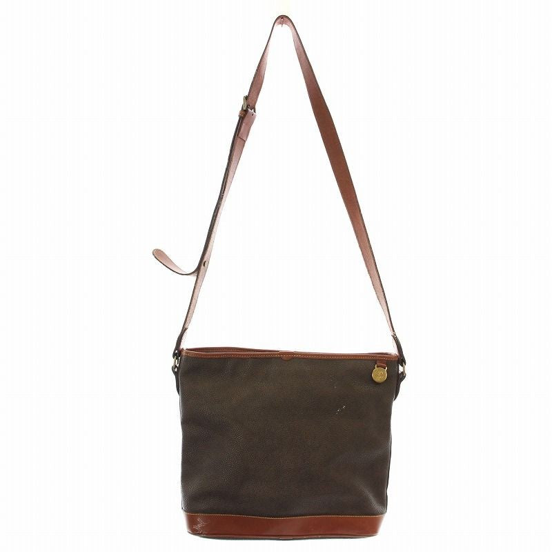 MULBERRY Shoulder Bag Purse PVC Leather Khaki Brown Authentic