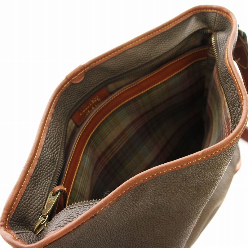 MULBERRY Shoulder Bag Purse PVC Leather Khaki Brown Authentic