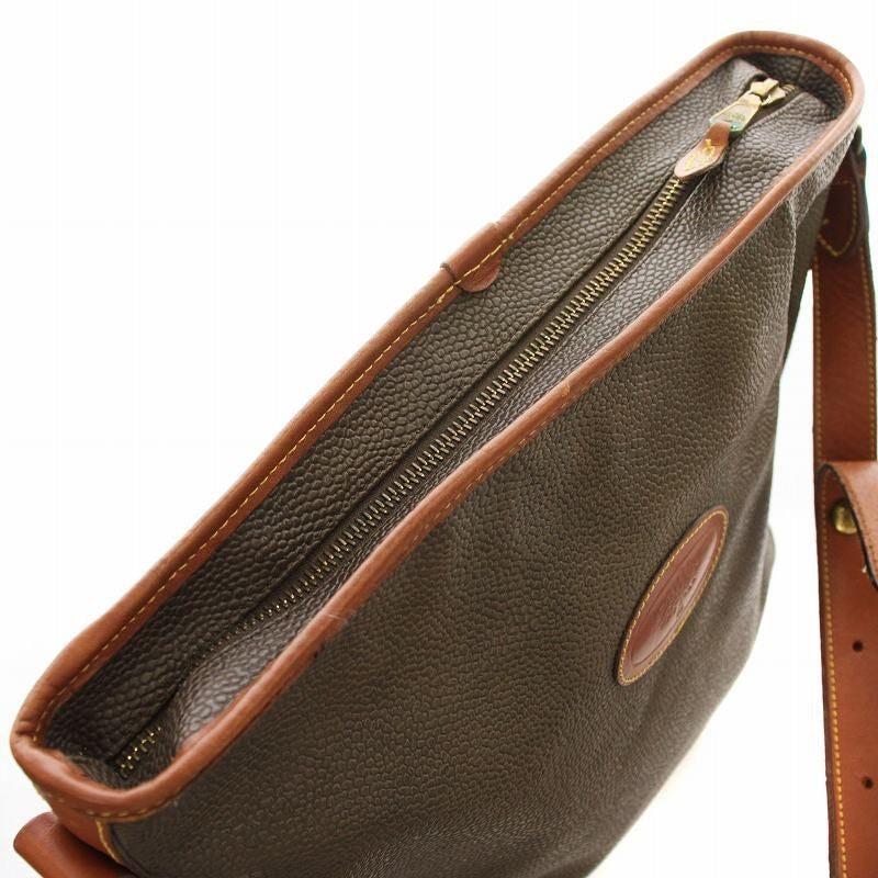 MULBERRY Shoulder Bag Purse PVC Leather Khaki Brown Authentic