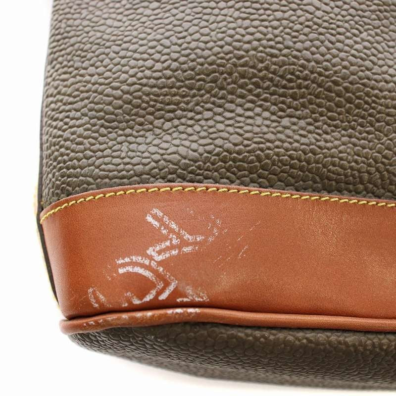 MULBERRY Shoulder Bag Purse PVC Leather Khaki Brown Authentic