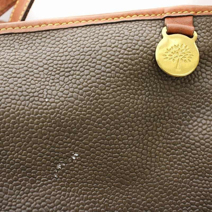 MULBERRY Shoulder Bag Purse PVC Leather Khaki Brown Authentic