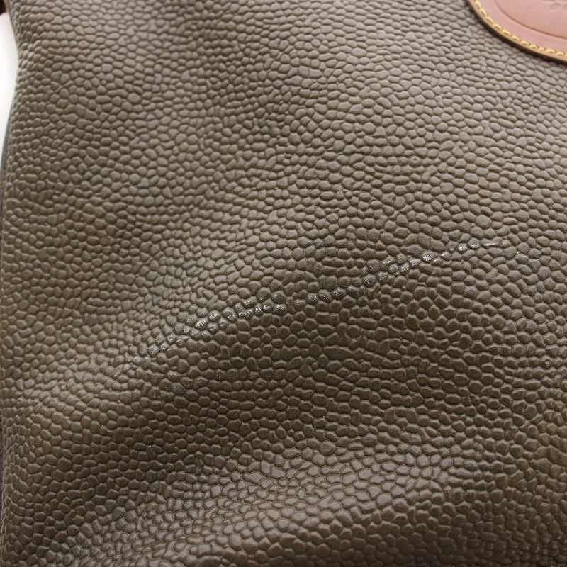 MULBERRY Shoulder Bag Purse PVC Leather Khaki Brown Authentic