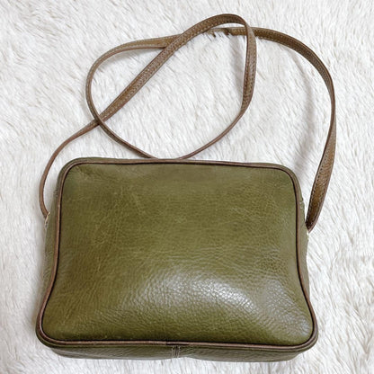 LOEWE 70s Logo Leather Purse Shoulder Bag brown kahki Women's Used Authentic