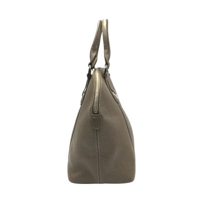 Longchamp handbag Tote Purse Brown Leather Authentic Women's Used