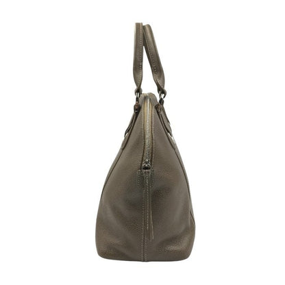 Longchamp handbag Tote Purse Brown Leather Authentic Women's Used